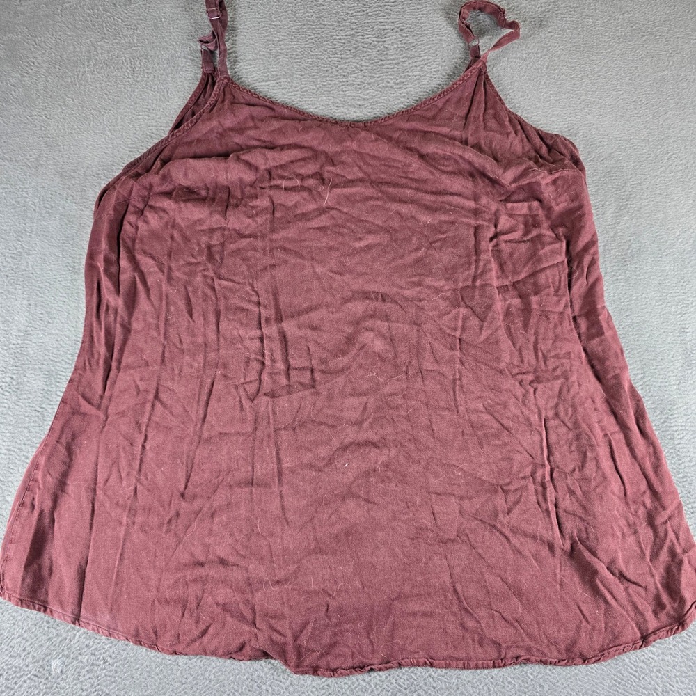 Torrid Womens Size 2 Burgundy Adjustable Strap Scoop Neck Cami Tank Top